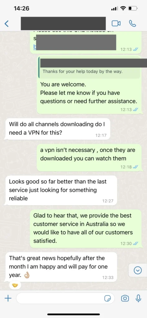 WhatsApp bevestiging voor vernieuwing abonnement 3